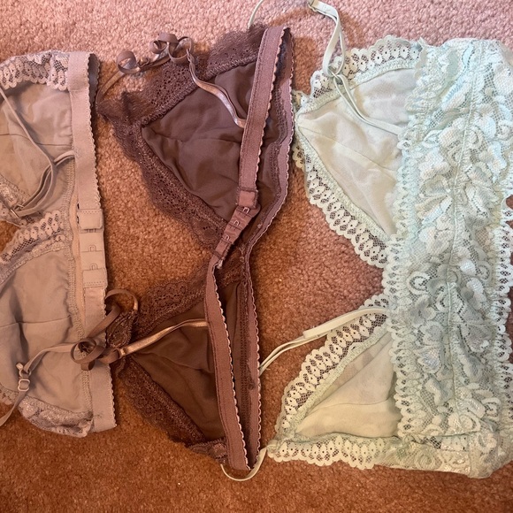 Talula Lace Bralette Duo in Brown and Cream - Picture 2 of 5